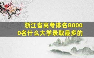 浙江省高考排名80000名什么大学录取最多的