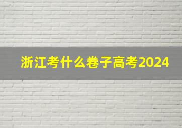 浙江考什么卷子高考2024