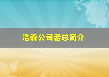 浩森公司老总简介