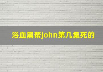 浴血黑帮john第几集死的