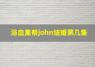 浴血黑帮john结婚第几集