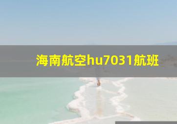 海南航空hu7031航班