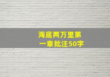 海底两万里第一章批注50字