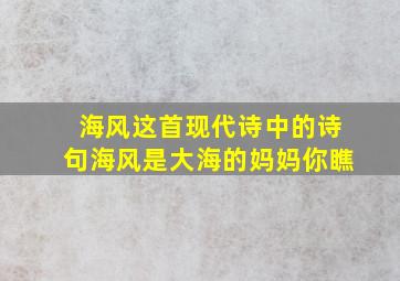 海风这首现代诗中的诗句海风是大海的妈妈你瞧