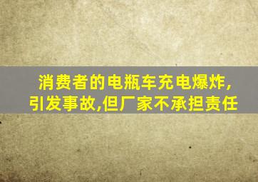 消费者的电瓶车充电爆炸,引发事故,但厂家不承担责任