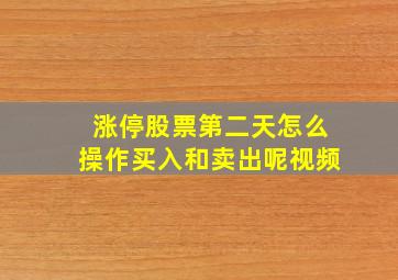 涨停股票第二天怎么操作买入和卖出呢视频