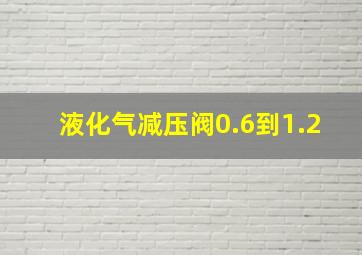 液化气减压阀0.6到1.2