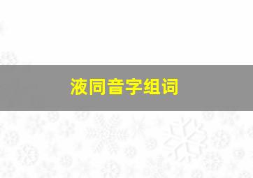 液同音字组词