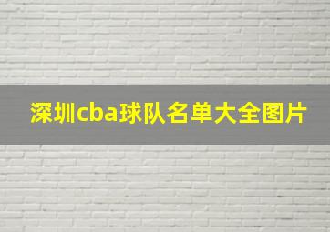 深圳cba球队名单大全图片