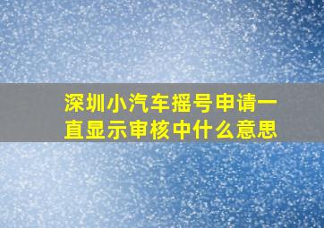 深圳小汽车摇号申请一直显示审核中什么意思