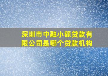 深圳市中融小额贷款有限公司是哪个贷款机构