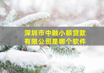 深圳市中融小额贷款有限公司是哪个软件