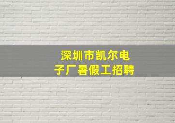 深圳市凯尔电子厂暑假工招聘