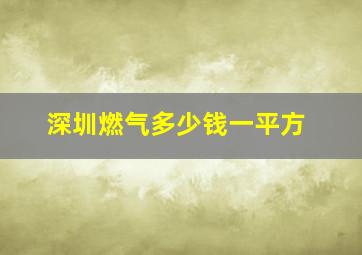 深圳燃气多少钱一平方