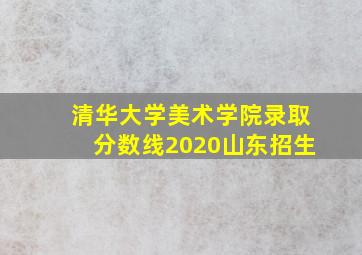 清华大学美术学院录取分数线2020山东招生