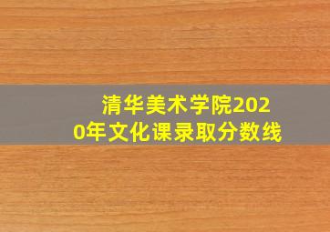 清华美术学院2020年文化课录取分数线