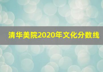 清华美院2020年文化分数线