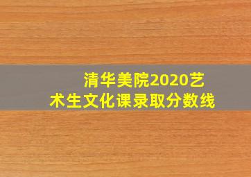 清华美院2020艺术生文化课录取分数线