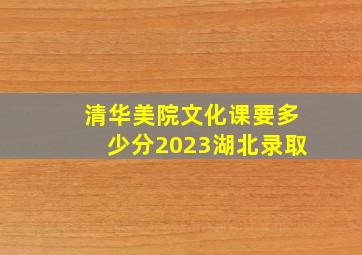 清华美院文化课要多少分2023湖北录取