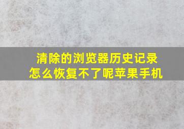 清除的浏览器历史记录怎么恢复不了呢苹果手机