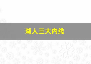 湖人三大内线