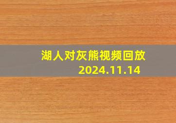 湖人对灰熊视频回放2024.11.14