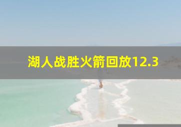 湖人战胜火箭回放12.3