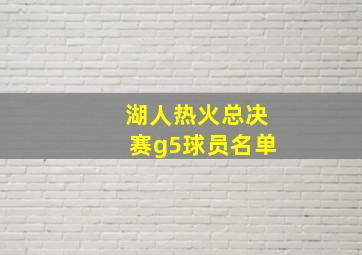 湖人热火总决赛g5球员名单