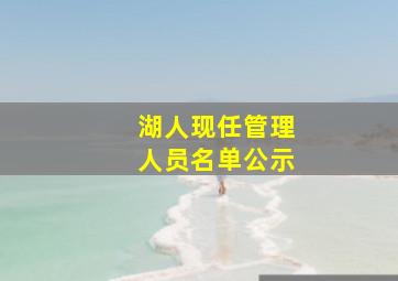 湖人现任管理人员名单公示