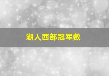 湖人西部冠军数