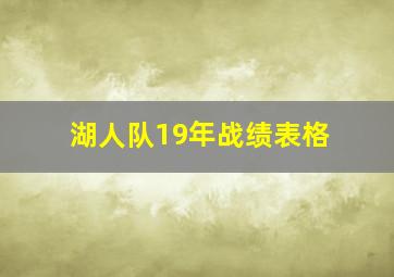 湖人队19年战绩表格