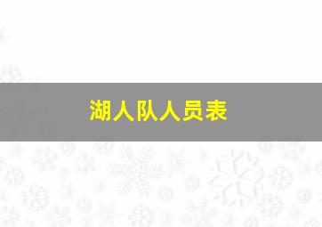 湖人队人员表