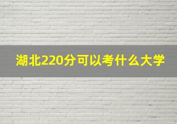 湖北220分可以考什么大学