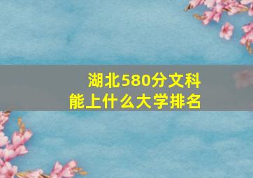 湖北580分文科能上什么大学排名