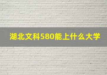 湖北文科580能上什么大学