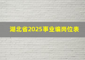 湖北省2025事业编岗位表