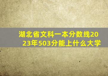 湖北省文科一本分数线2023年503分能上什么大学