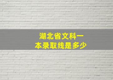 湖北省文科一本录取线是多少