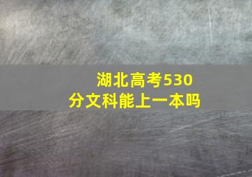 湖北高考530分文科能上一本吗