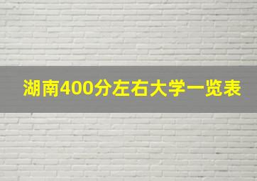 湖南400分左右大学一览表