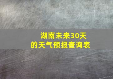 湖南未来30天的天气预报查询表