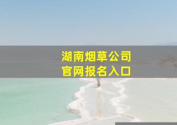 湖南烟草公司官网报名入口