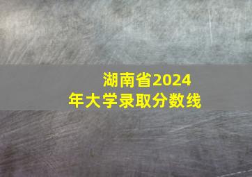 湖南省2024年大学录取分数线