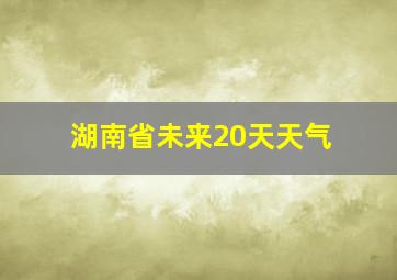 湖南省未来20天天气