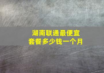 湖南联通最便宜套餐多少钱一个月