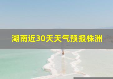 湖南近30天天气预报株洲