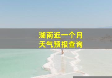 湖南近一个月天气预报查询