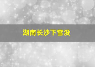 湖南长沙下雪没