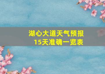 湖心大道天气预报15天准确一览表