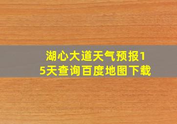 湖心大道天气预报15天查询百度地图下载